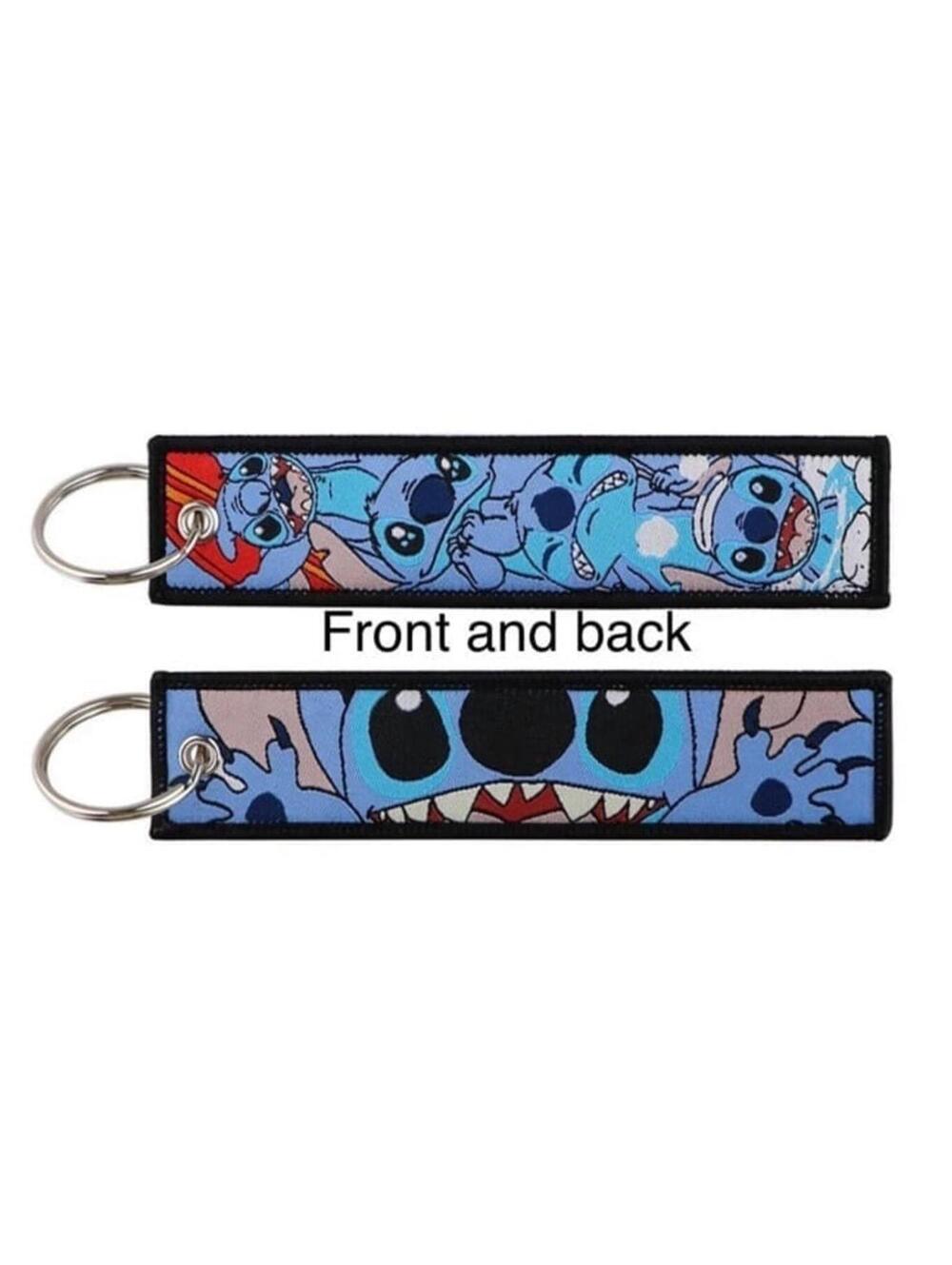 Stitch Keychain, Embroidered Tag Kawaii Cute Key Holder Lilo NWT